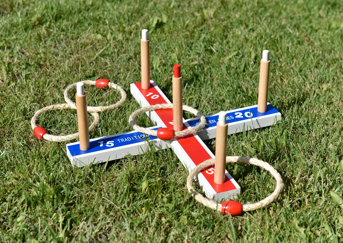 ROCKY&CHAO Jeu De Lancer Anneaux Bois - Combat De Plateau Avec Échelle Fun En Équipe