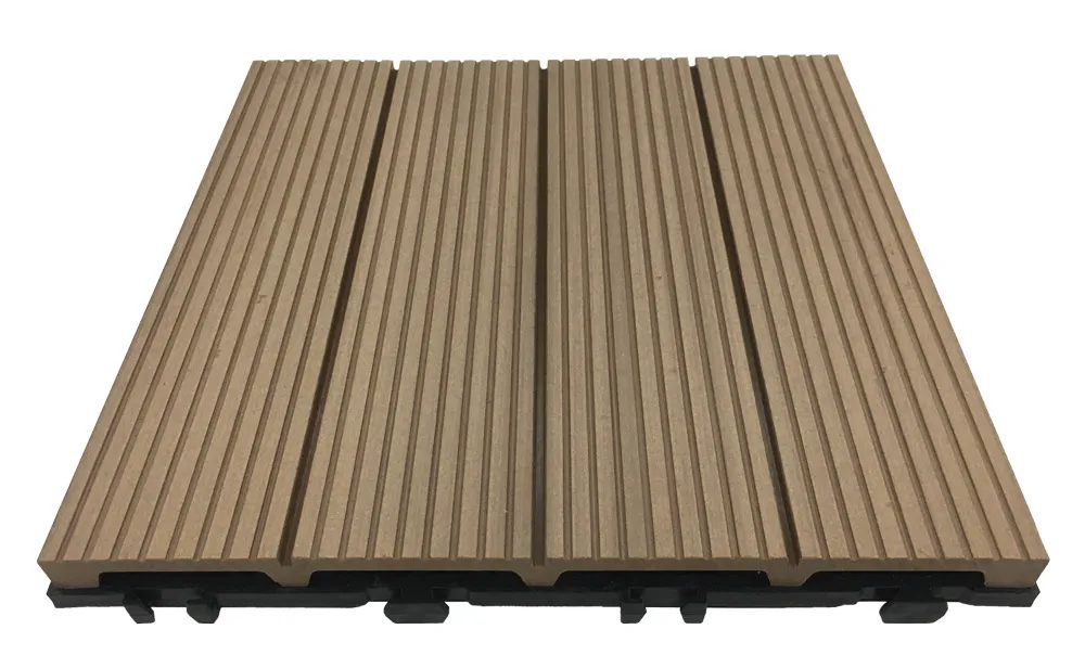 Dalle composite clipsable teck 30x30 cm