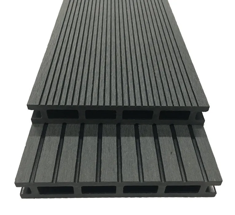 Lame de terrasse en bois composite L.240 x 14,6cm Gris