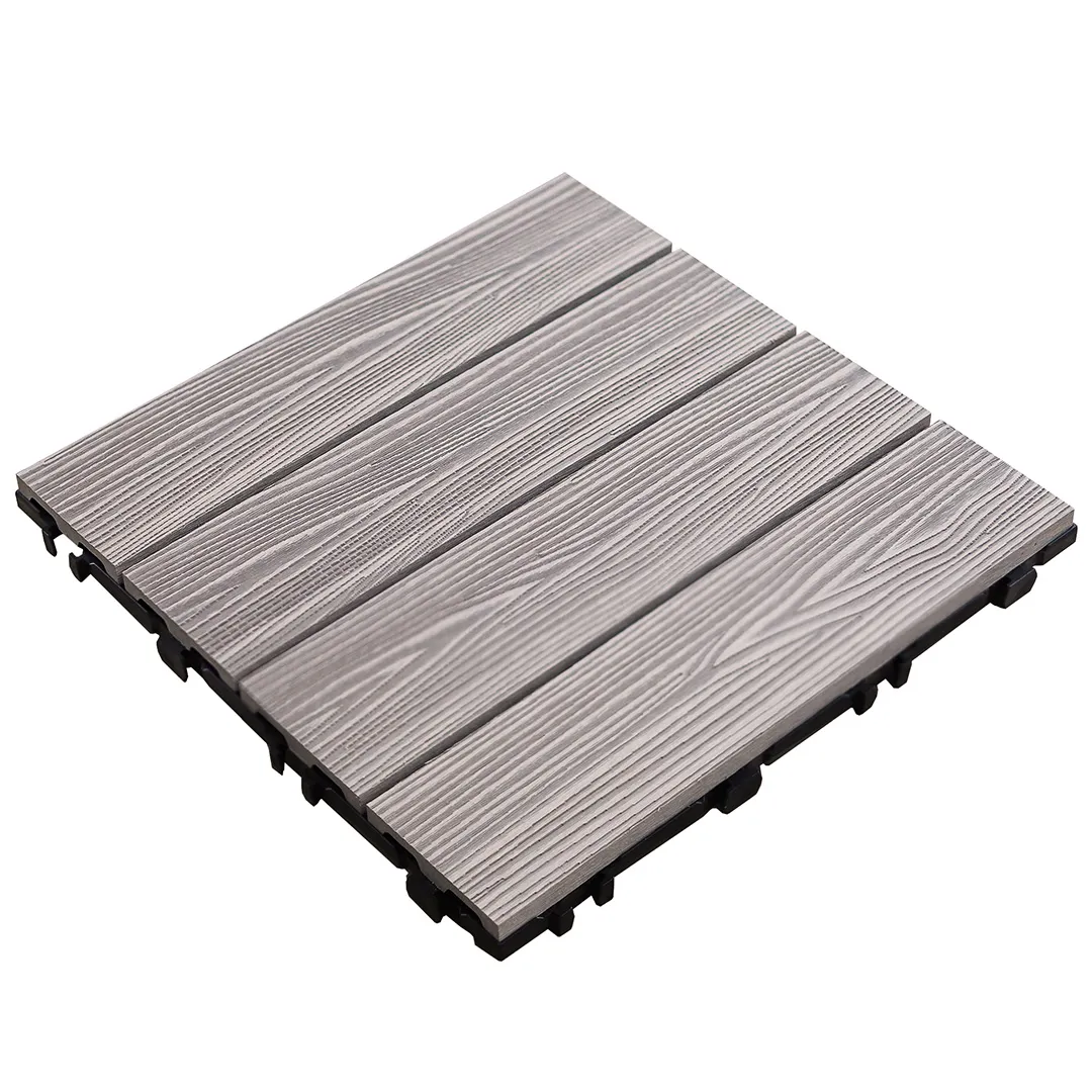 Dalle Composite Effet Bois 30 x 30 x 2,3 cm Coloris Taupe