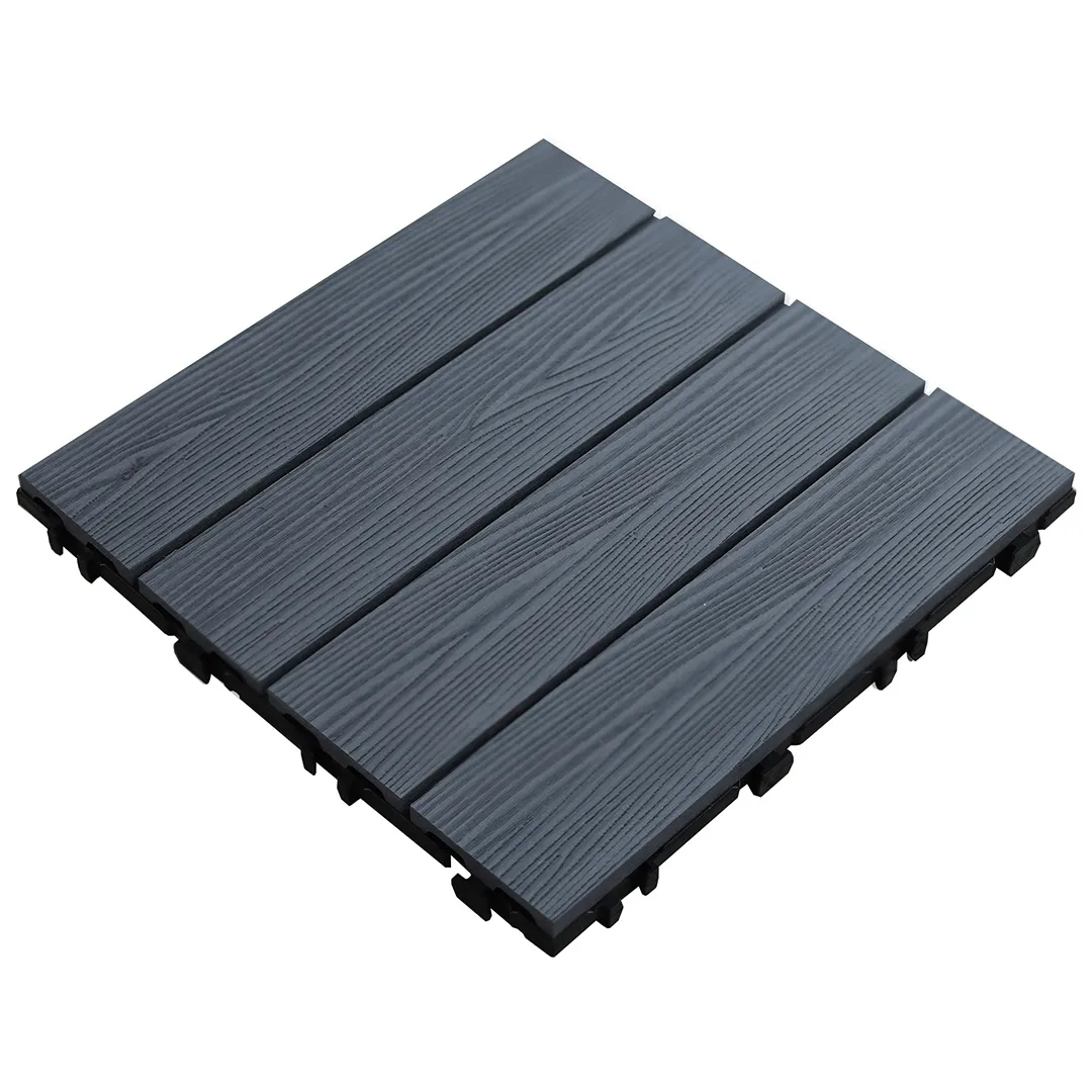 Dalle Composite Effet Bois 30 x 30 x 2,3 cm Coloris Gris