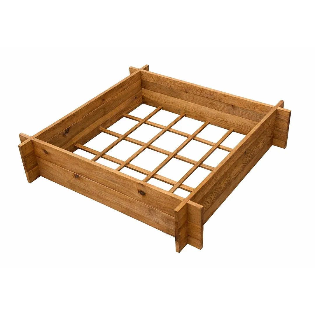 Carré Potager en Bois traité 120x120cm avec Géotextile Inclus