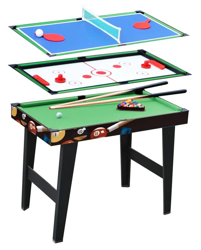 Table multi jeux 3 en 1 : Billard, tennis de table et air hockey