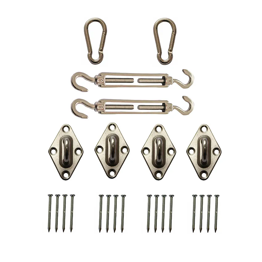 Kit d'accessoires de fixations pour voiles d'ombrage 2x3 M, 3x4 M