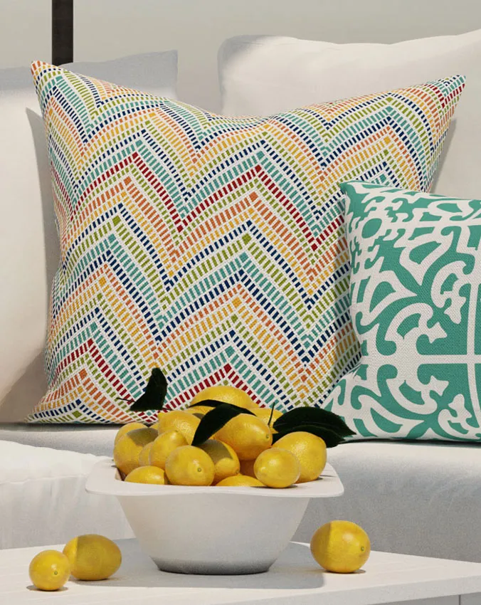 Coussin d'extérieur 40x40 cm graphique multico DECO