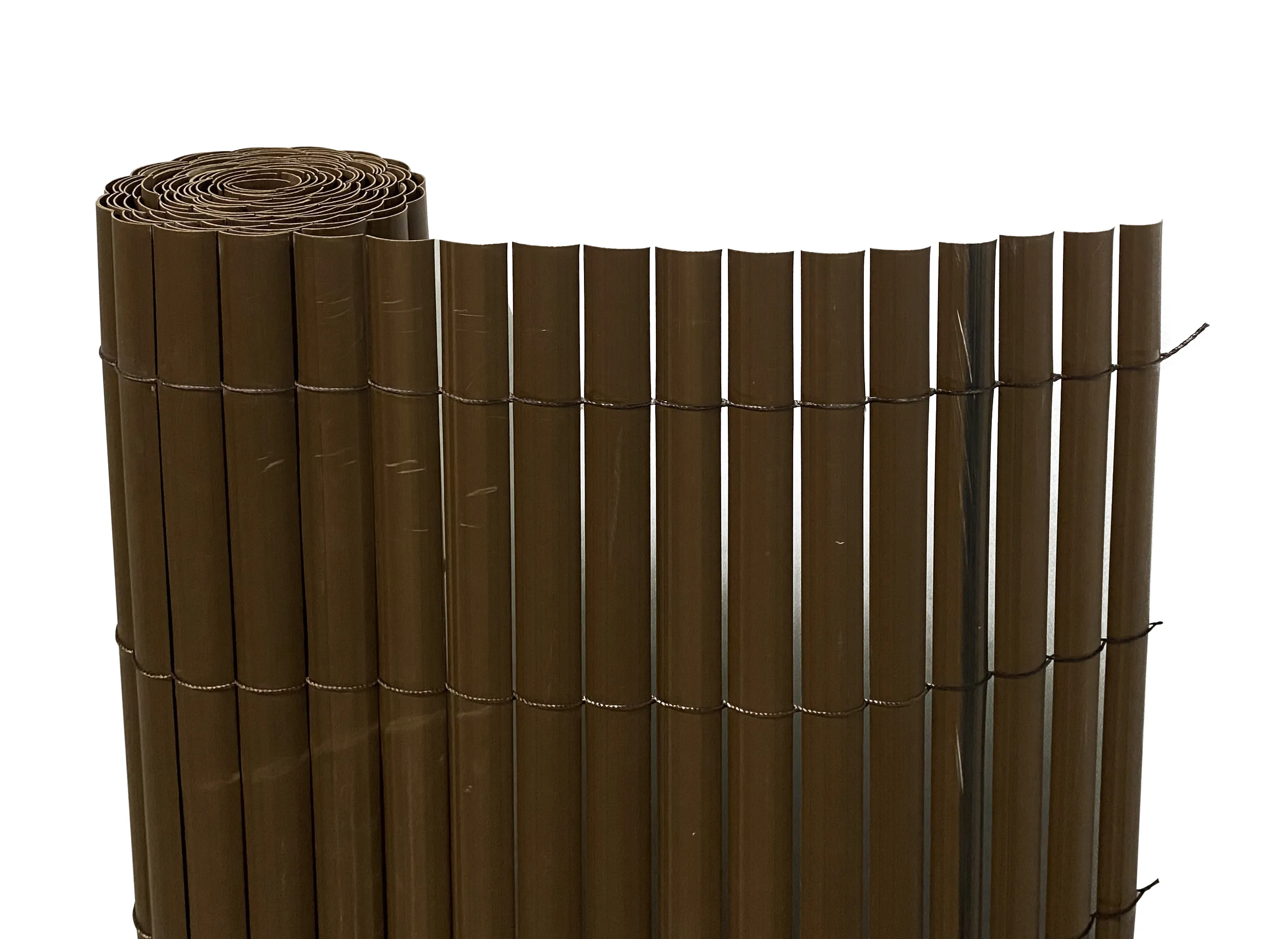 Canisse PVC simple face 3 x H 1,2 m   marron