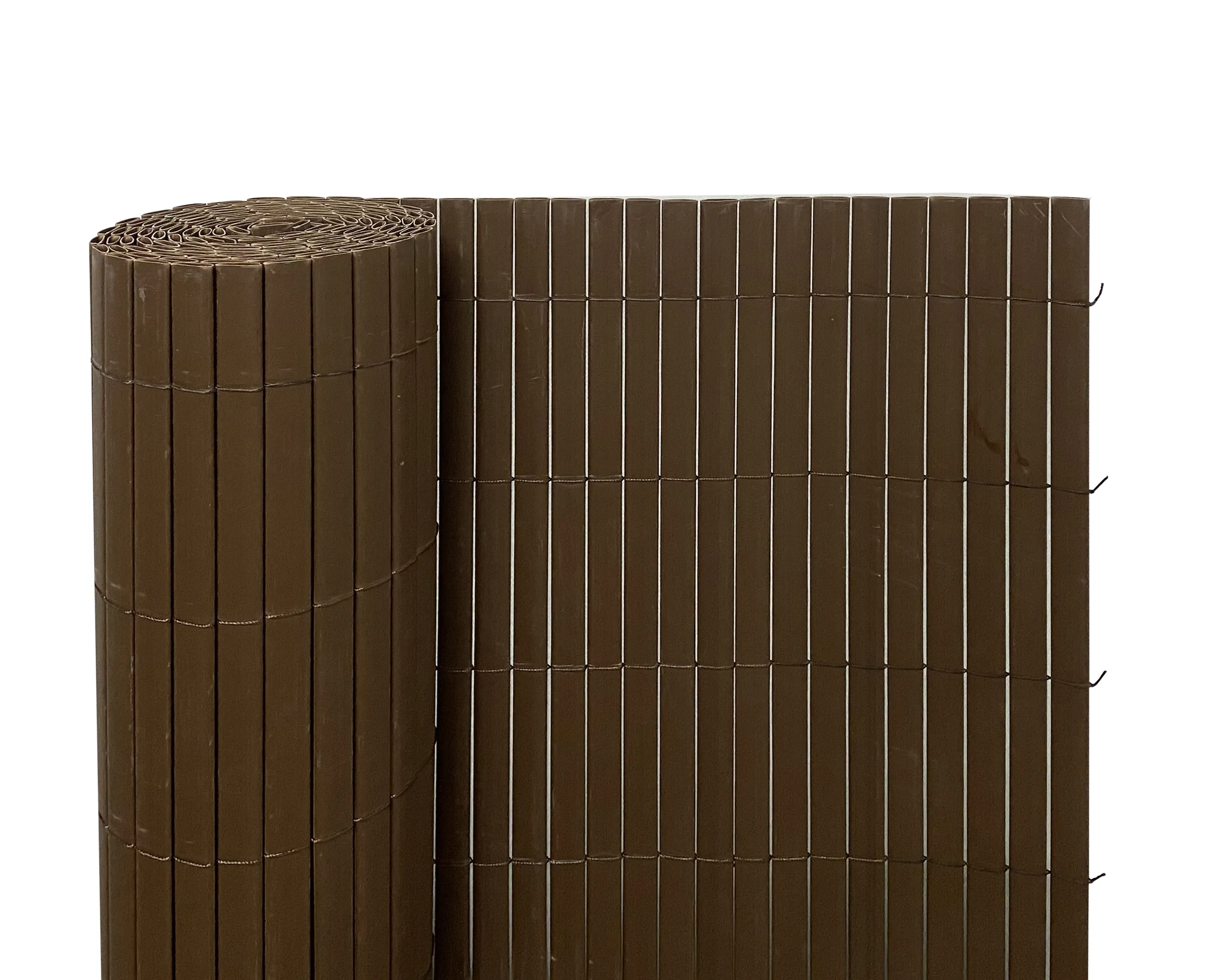 Canisse PVC double face 3 x H 1,5 m   marron