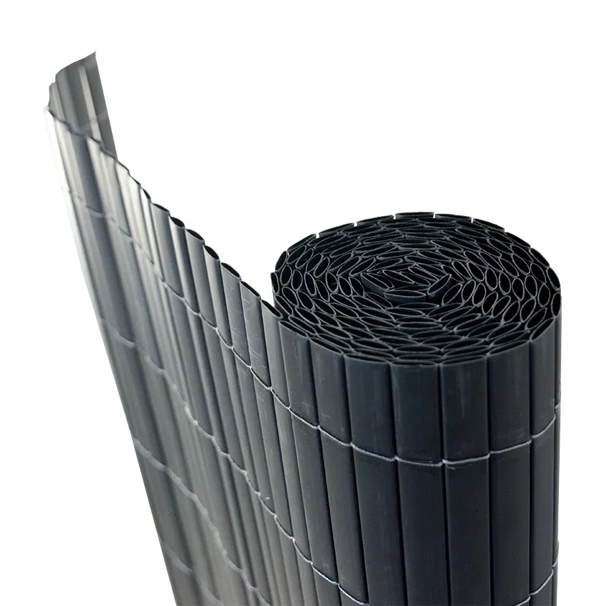 Doppelseitiger Palisadenzaun aus PVC 3 x H 1,5 m grau