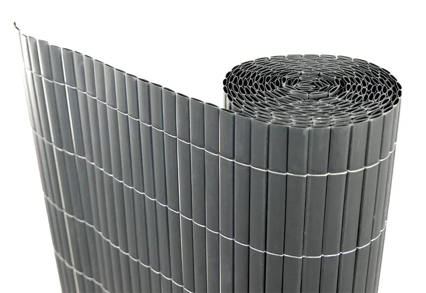 Doppelseitiger Palisadenzaun aus PVC 5 x H 1,2 m grau