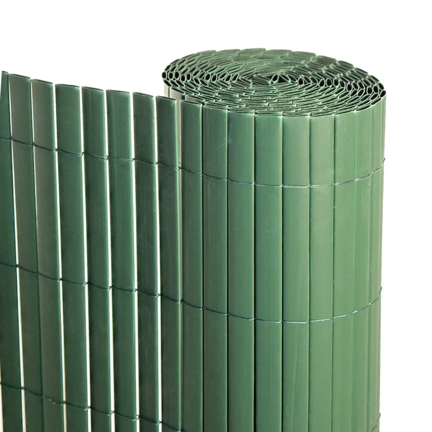 Doppelseitiger Palisadenzaun aus PVC 5 x H 1,5 m grün