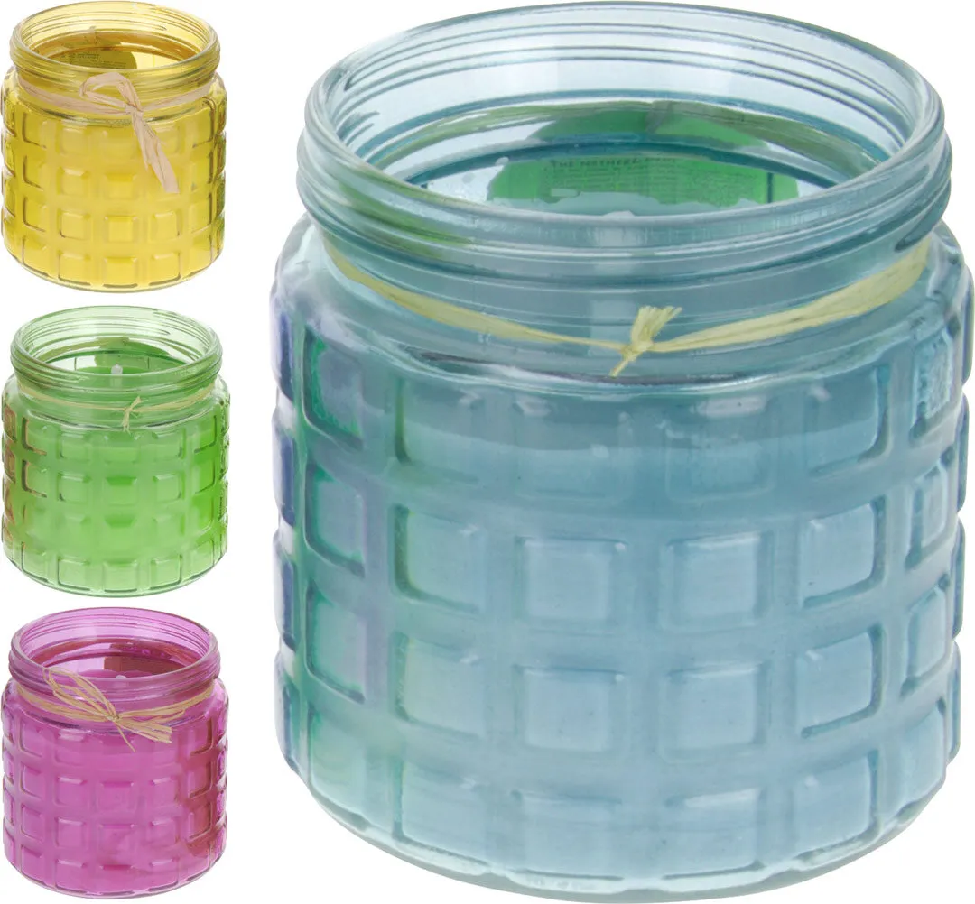 Bougie citronnelle jarre en verre couleur aléatoire