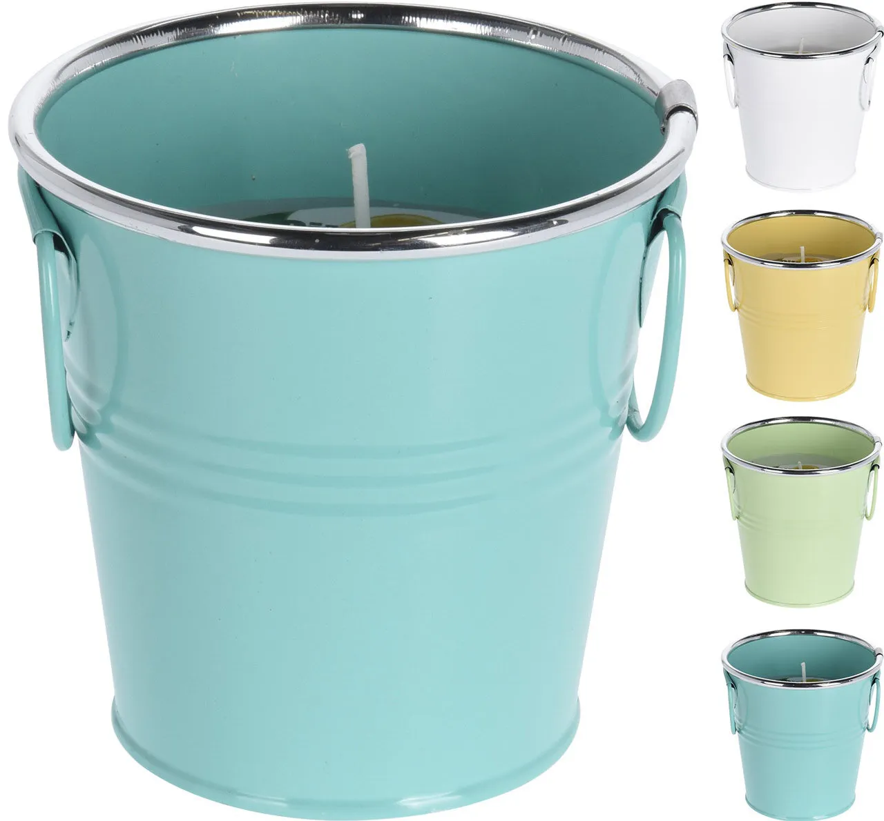 Bougie citronnelle seau mÃ©tal   couleur alÃ©atoire