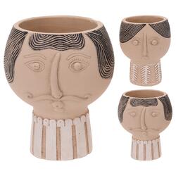 Pot de fleurs visage céramique - Visage aléatoire homme ou femme - OOGarden