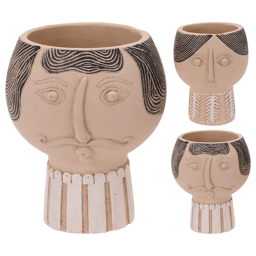 Pot de fleurs visage cÃ©ramique   Visage alÃ©atoire homme ou femme