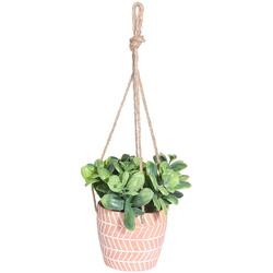 Pot de fleurs avec plante artificielle à suspendre terracotta 11 cm  - OOGarden