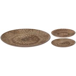 Assiette en bois diamètre 39,5 cm - motifs aléatoire - OOGarden