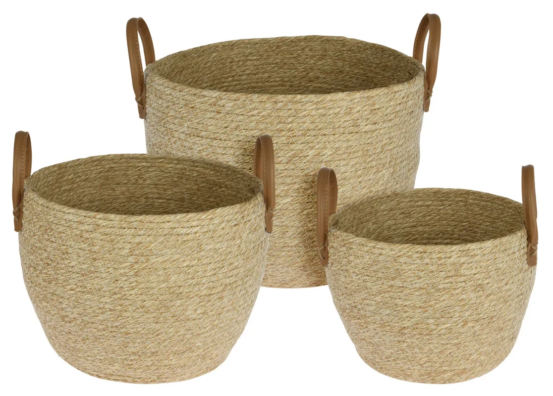 Lot de 3 paniers en osier Oscar   Naturel