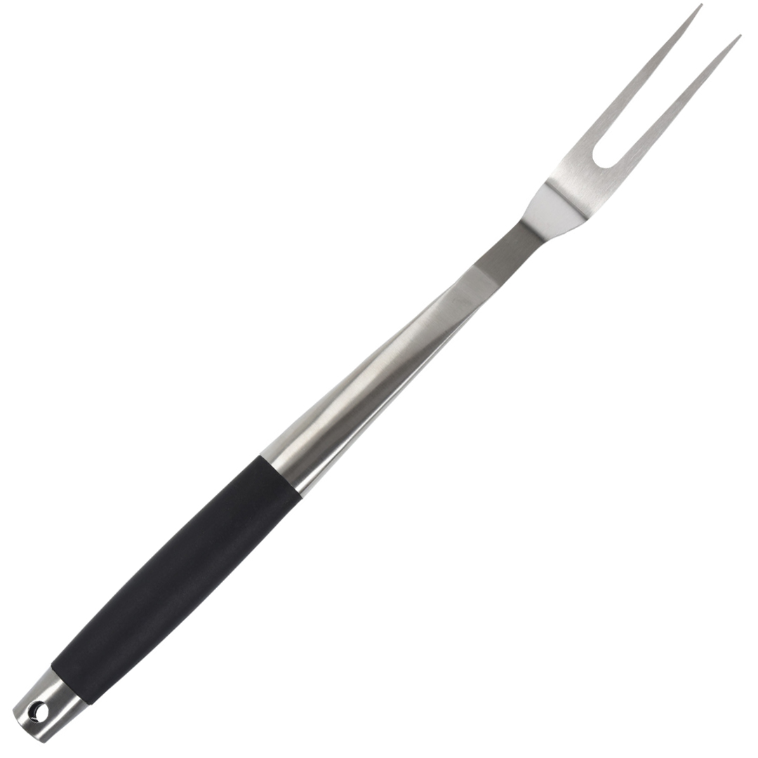 Barbecook Fourchette Barbecue Acier Inoxydable Avec Manche Bois De Bouleau FSC - 46 Cm