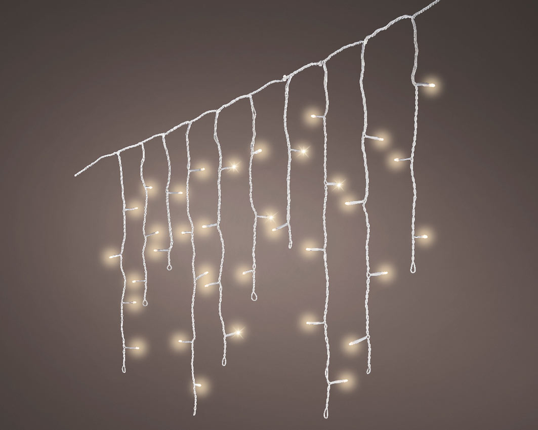 Eisregen-Lichterkette warmweiß BAKKI 20 m