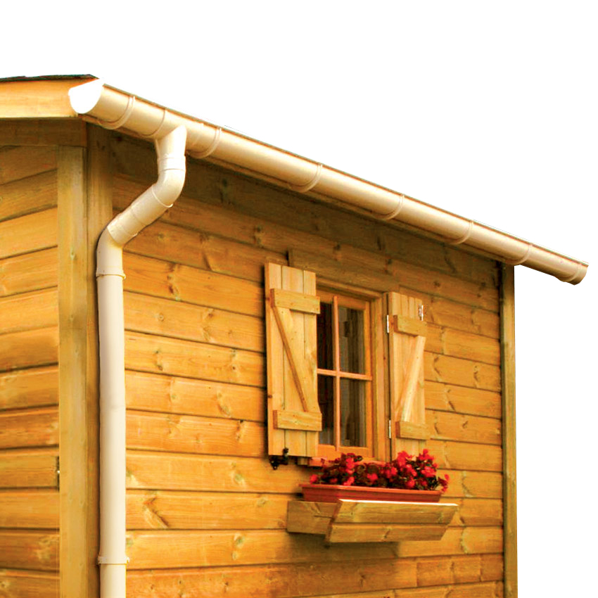 Kit Gouttière PVC Pour Quatre Versants | GD16 | Disponible En 4 Couleurs | Idéal Pour Votre Abri Ou Chalet De Jardin ! (Kit Complet Circonférence Jusqu'à 21.00 M, Brun