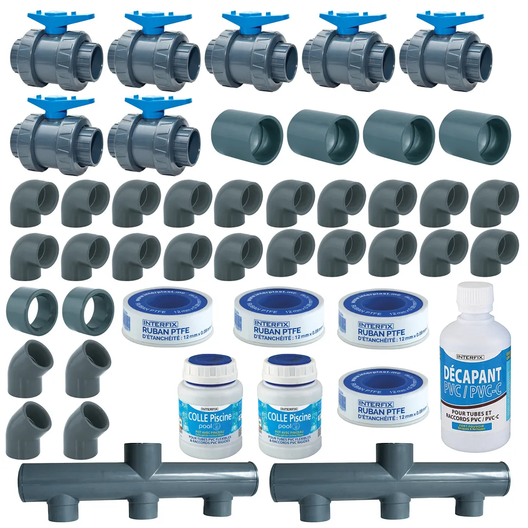 Kit Plomberie Piscine 8 x 4m   PiÃ¨ces Ã  Sceller   Raccords PVC