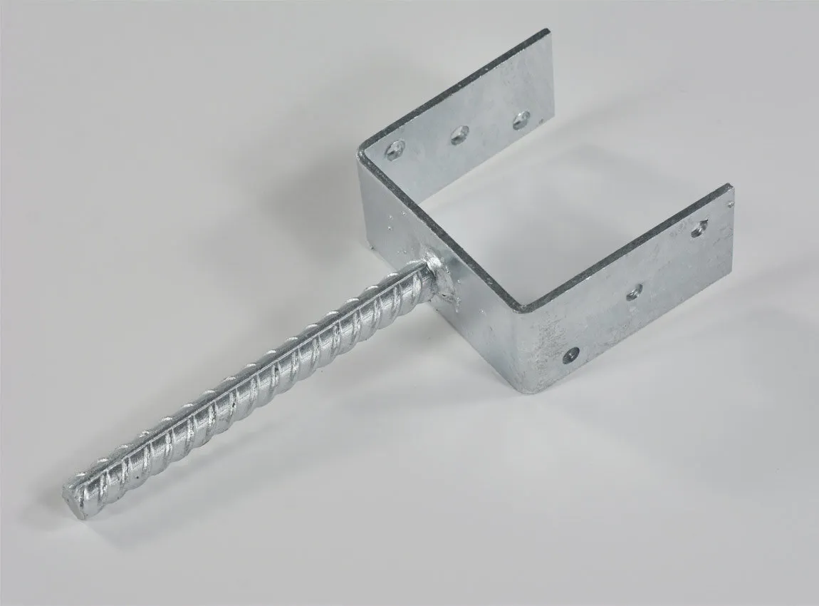 Lot de 4 support acier pour poteaux   Ã  sceller   12x12 cm