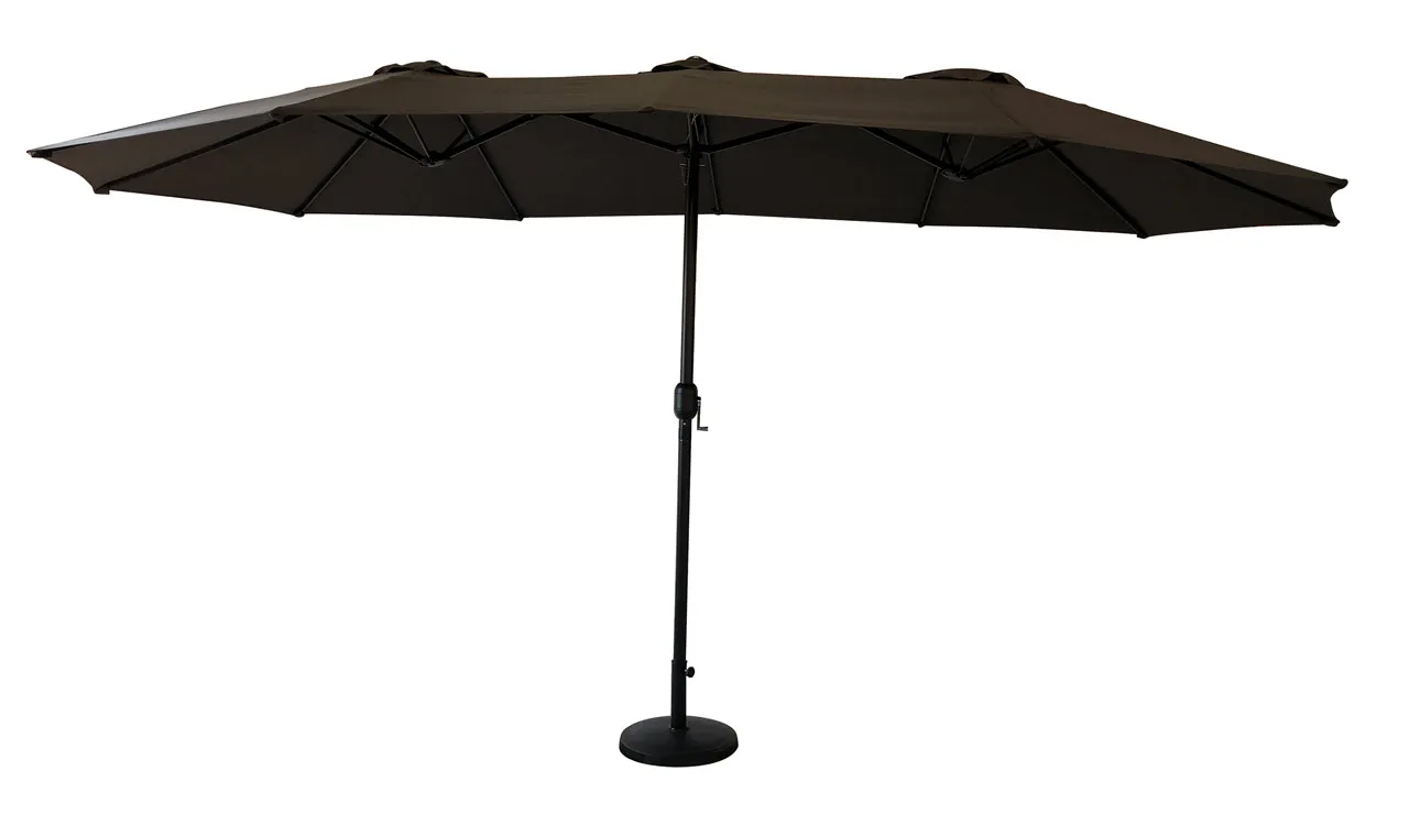 Parasol Double Droit en Acier STELLAR 2.7x4.6m Coloris Ardoise