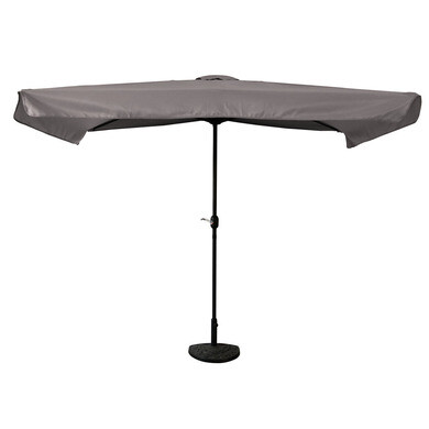 Parasol droit demi-rectangle 1.3X2.3M gris galet MALO avec son pied - OOGarden