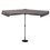 Parasol droit demi-rectangle 1.3X2.3M gris galet MALO avec son pied - OOGarden