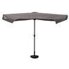 Parasol Droit Demi-Rectangle en Acier MALO 1.3x2.3m Coloris Gris galet - OOGarden