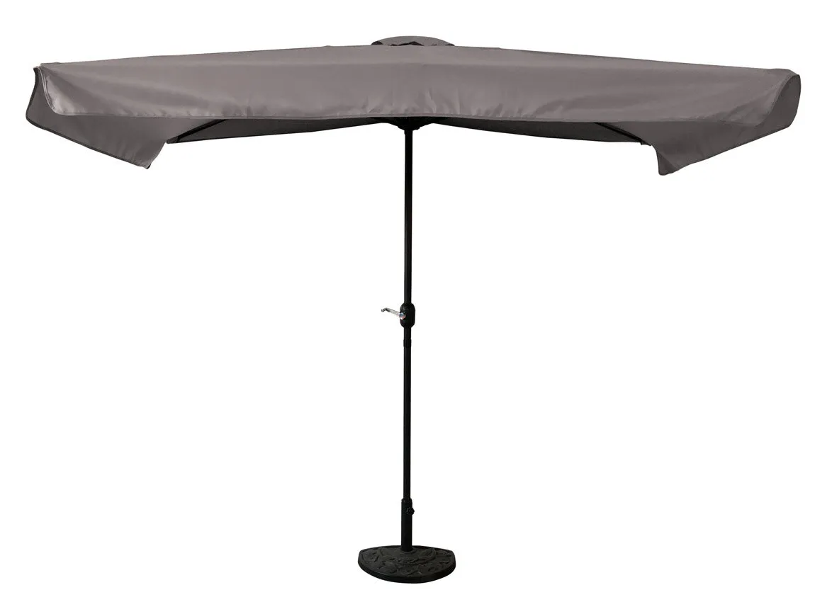 Parasol Droit Demi Rectangle en Acier MALO 1.3x2.3m Coloris Gris galet
