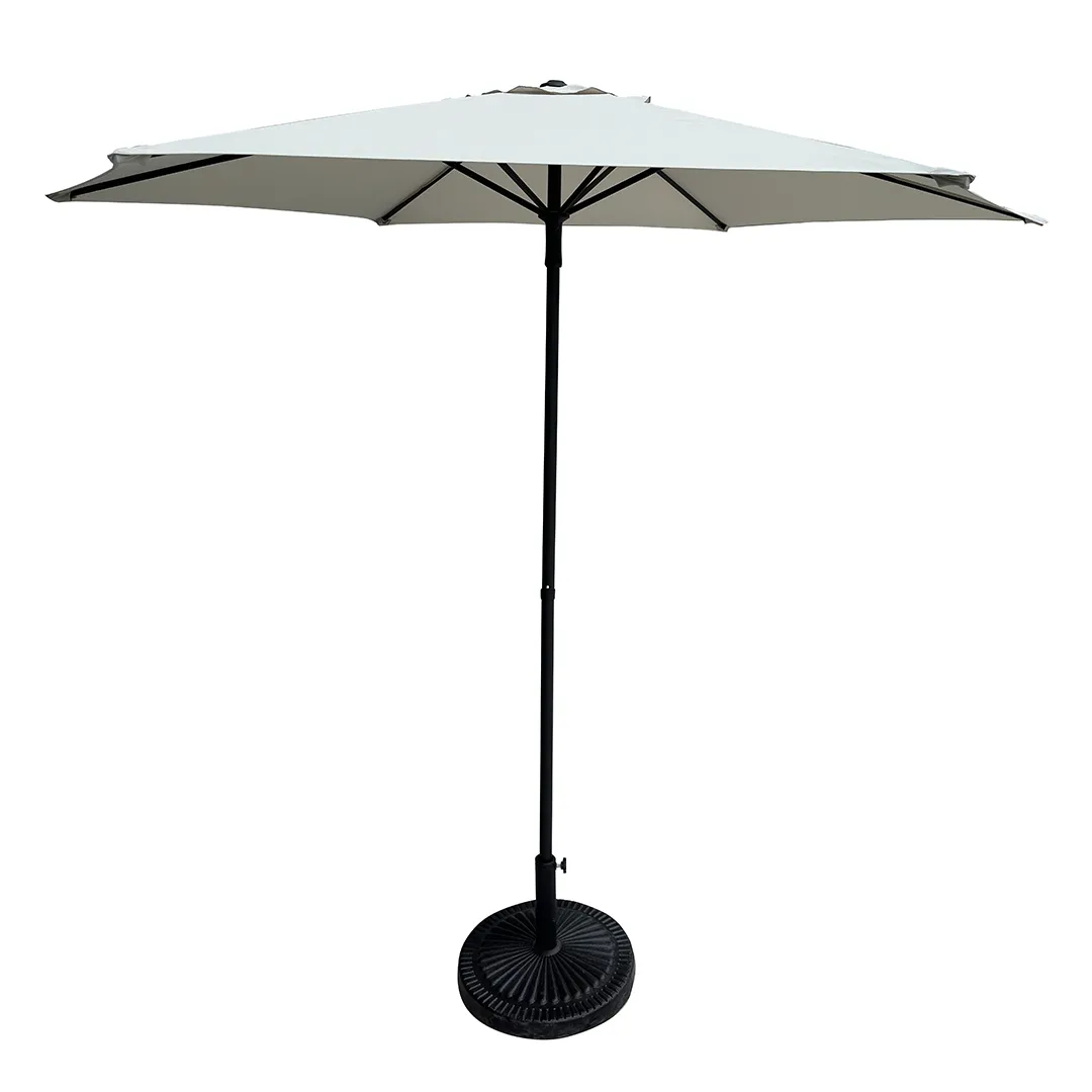 Parasol Droit en Acier STELLA   2.5m   Coloris Gris clair