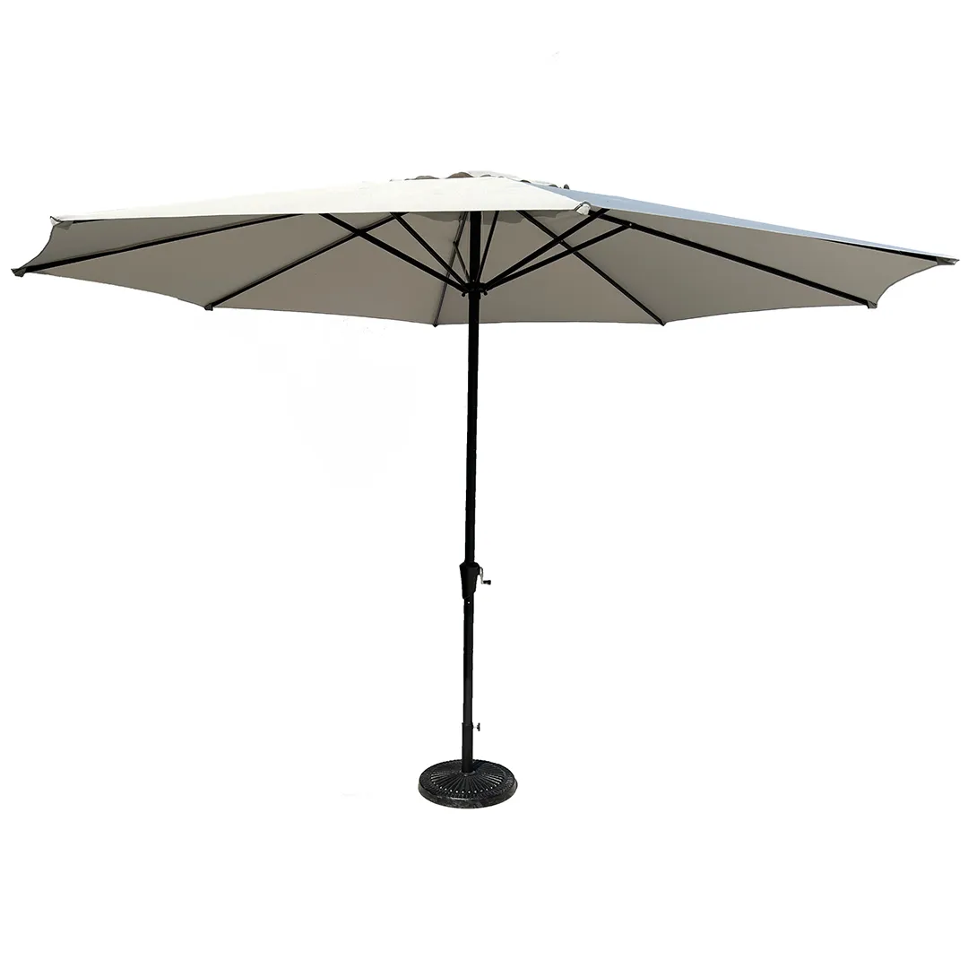 Parasol Droit en Acier LYMPIA   4m   Coloris Gris clair