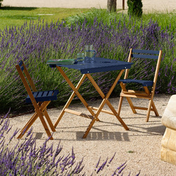 Inklapbare houten tuinset marineblauw LAO - OOGarden