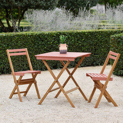 Inklapbare houten tuinset in terracotta LAO - OOGarden