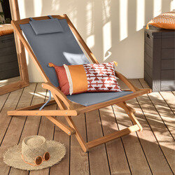 Transat pliable en bois SOKHA Gris - OOGarden