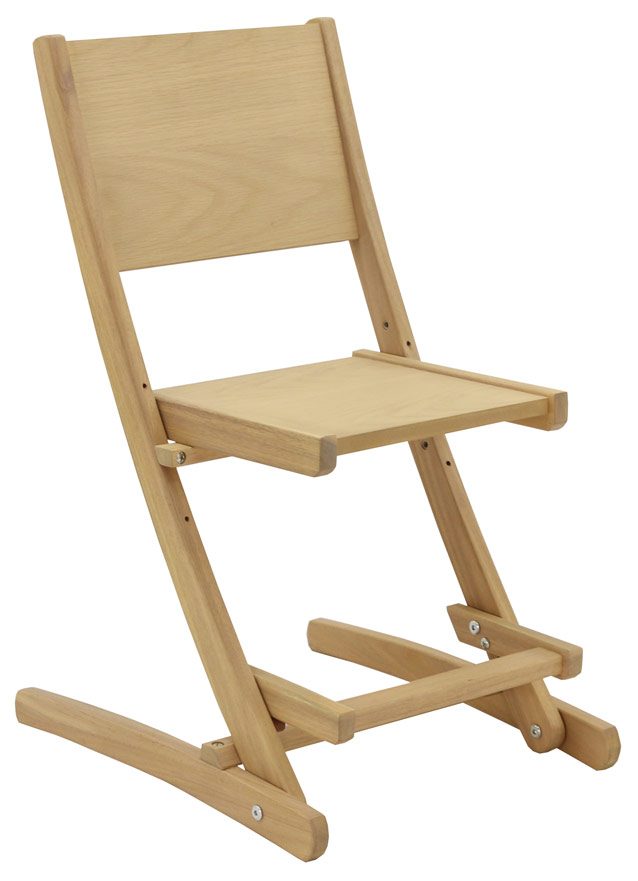 Chaise pour enfant avec support bras en bois de peuplier brut pour la  peinture. Dimensions (l x p x h) : 39 x 29 x 60 cm. Hauteur du siège : 27  cm.