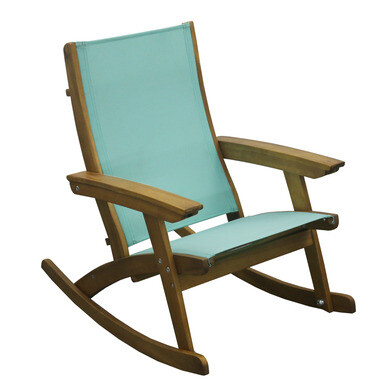 Chaise à bascule enfant turquoise clair en tissu