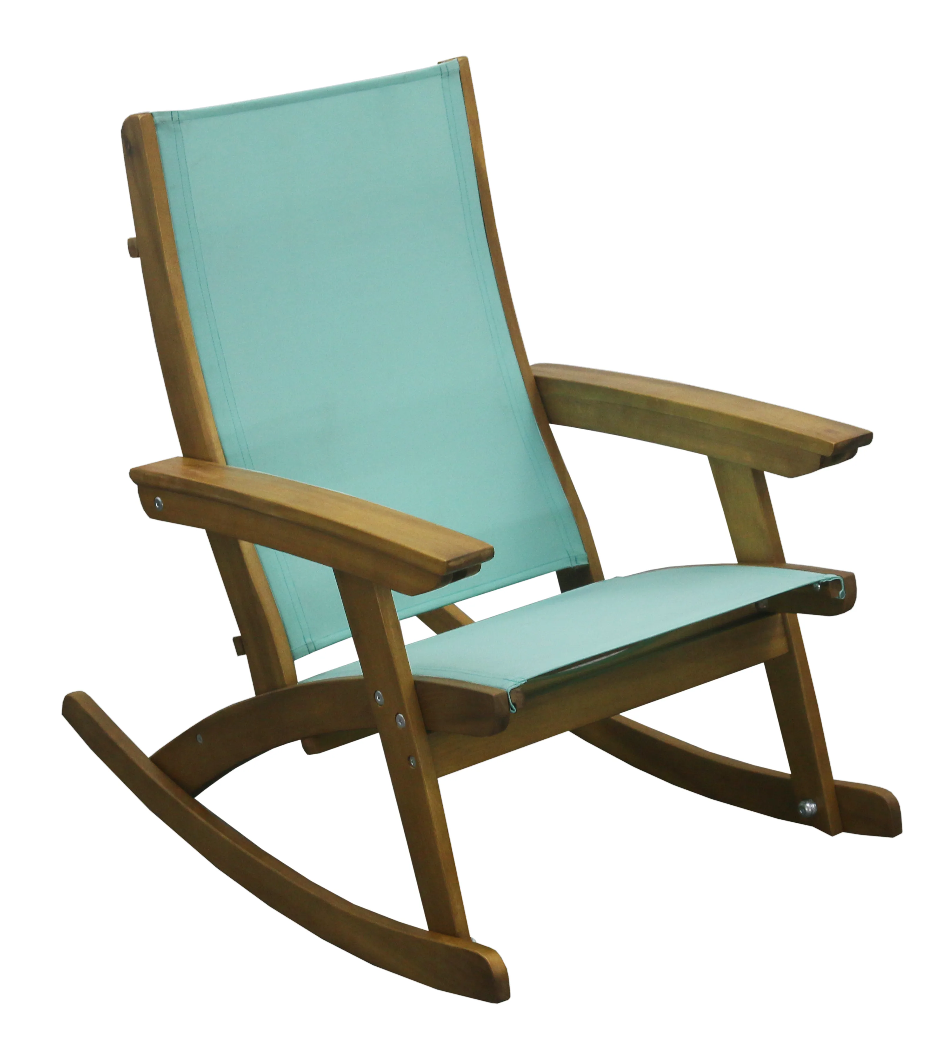 Chaise Ã  bascule enfant turquoise clair en tissu