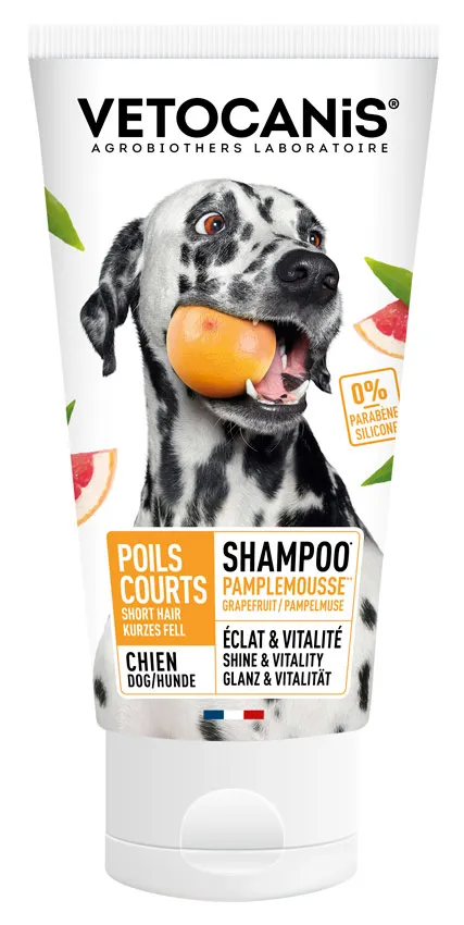 Shampoing poils courts pour chien   300 ml