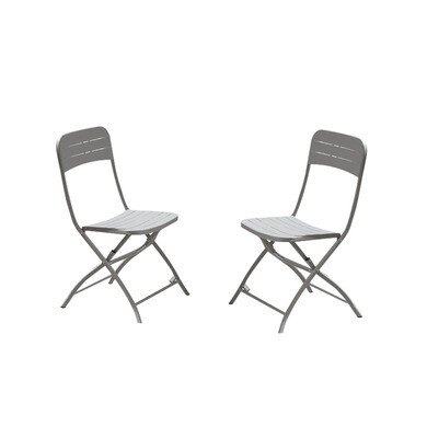 Lot de 2 chaises acier grises bistrot