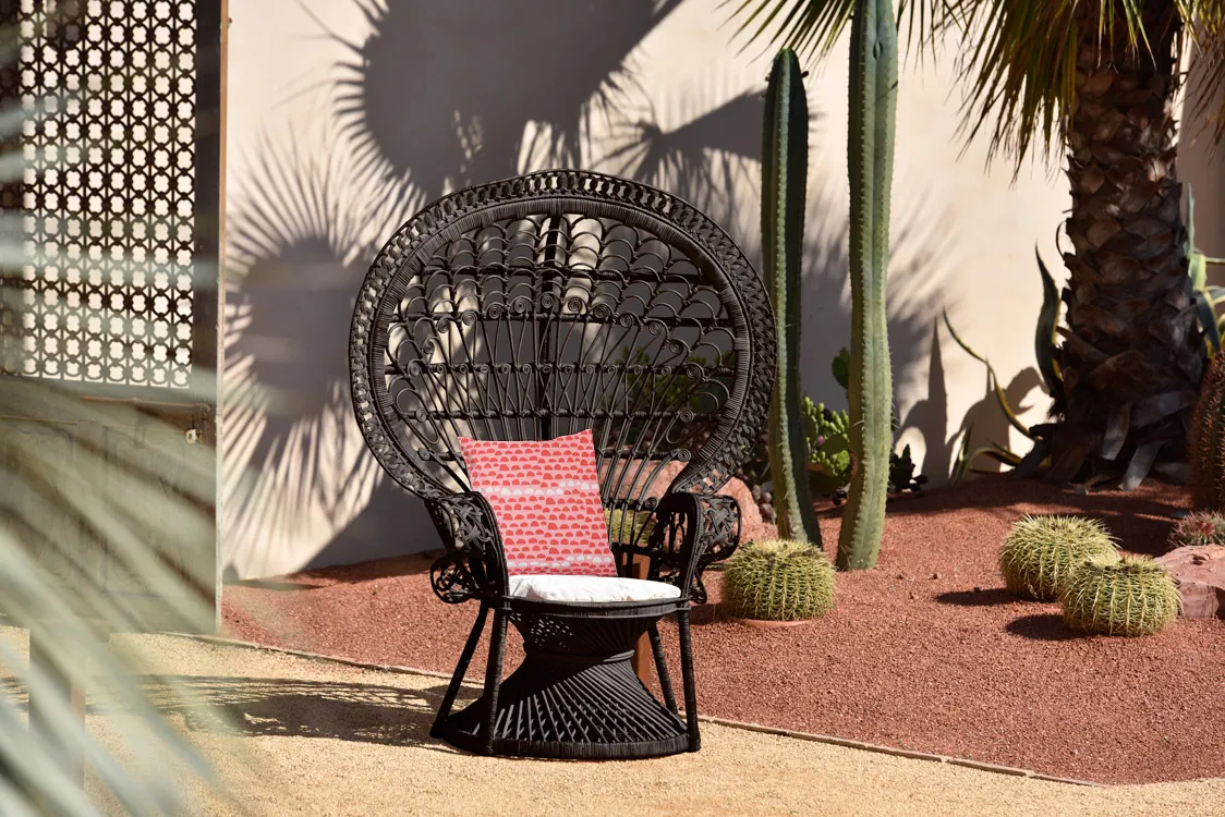 Fauteuil rotin noir EMMANUEL