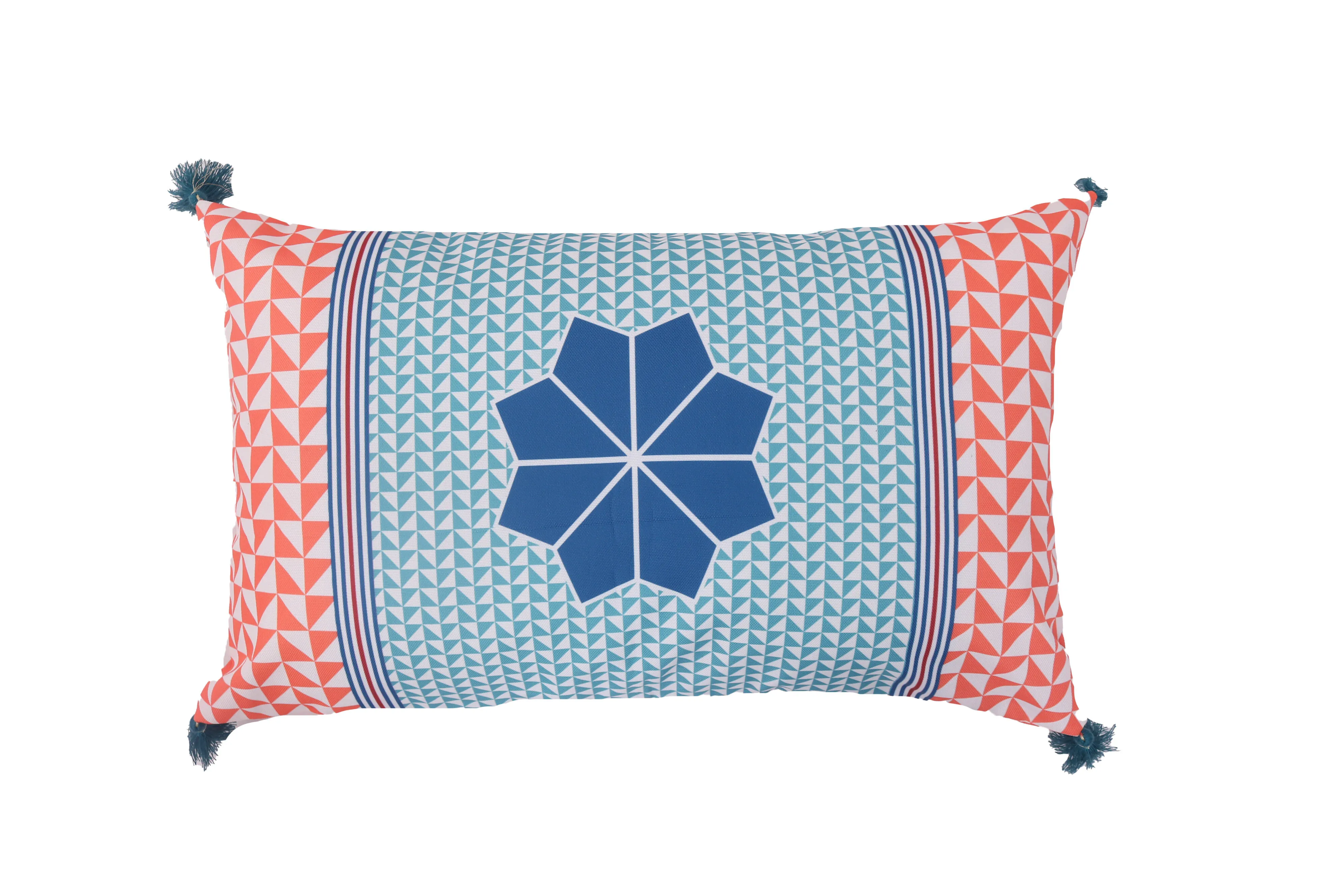 Coussin d'extÃ©rieur babylon avec pompons 50 x 30 cm SAFI