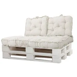 Coussins palettes capitonnÃ©: Assise et Dossiers 110 x 70 cm YAL   Beige