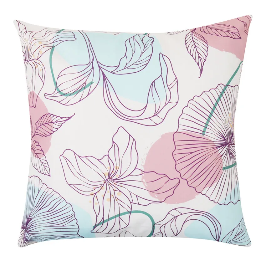 Coussin d'extÃ©rieur fleurs et feuilles 45x45 cm VARNA