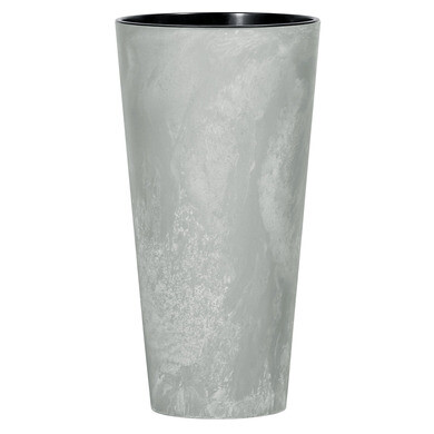Pot de fleurs haut rond TUBUS SLIM - H.76 cm - 64L - Gris effet béton - OOGarden