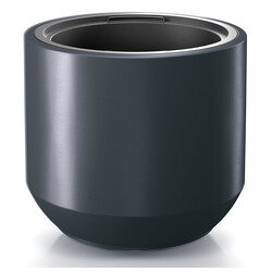 Pot de fleurs rond en plastique HEOS - H.35 cm - Anthracite  - OOGarden