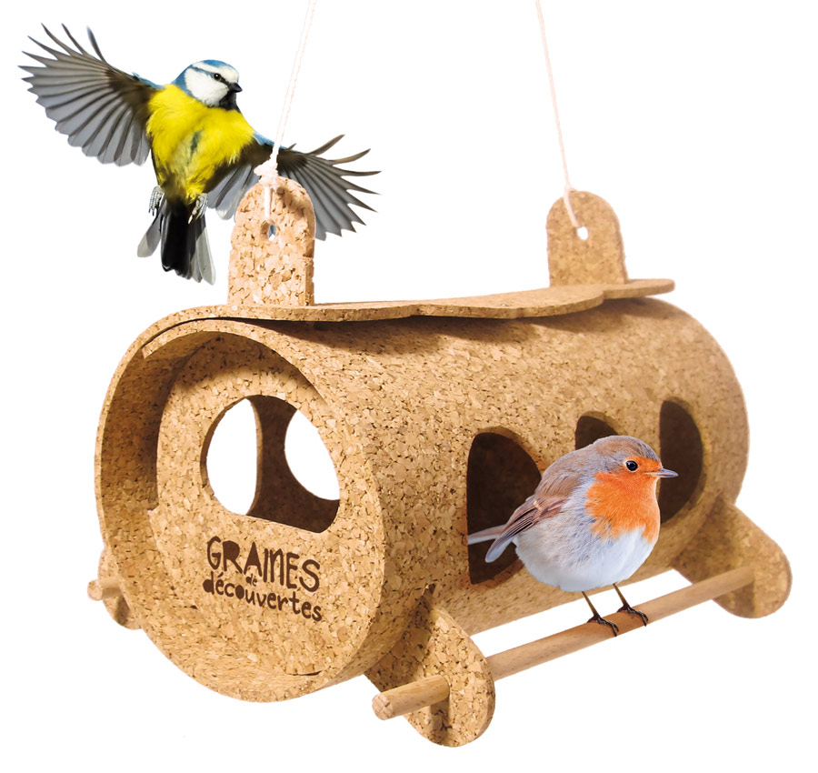 Mangeoire protectrice pour oiseaux