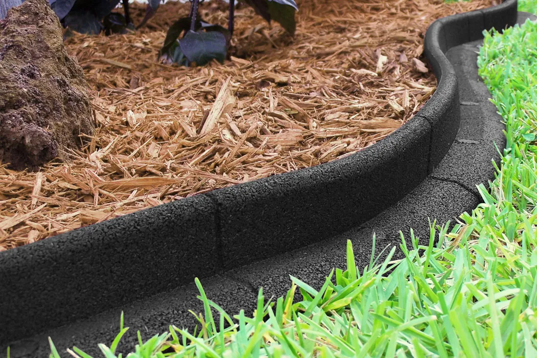 Bordure de jardin ECOBORDER en caoutchouc souple L.1.20m   Marron