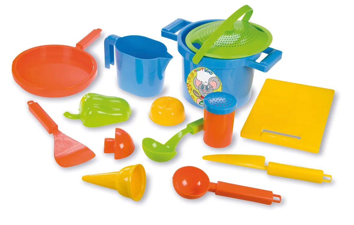 Sandkasten Set mit Kochutensilien für Kinder